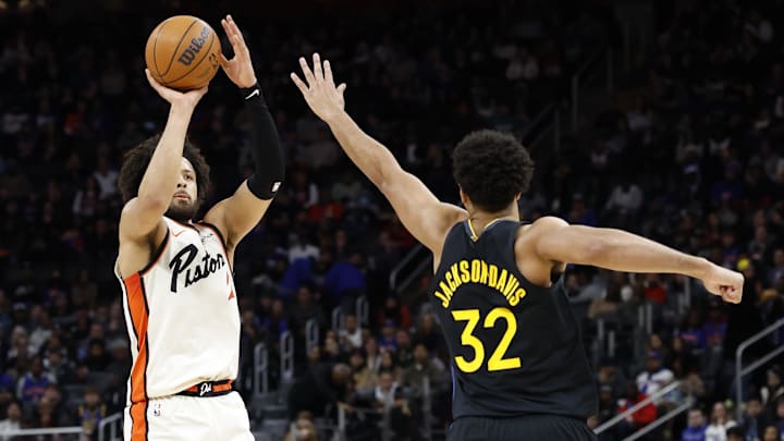 Jan 9, 2025; Detroit, Michigan, USA;  Detroit Pistons guard Cade Cunningham (2): Rick Osentoski-Imagn Images