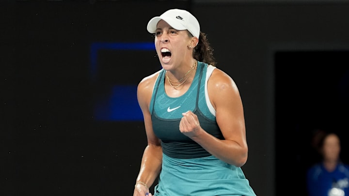 Madison Keys celebrates her victory over Aryna Sabalenka in the 2025 Australian Open.