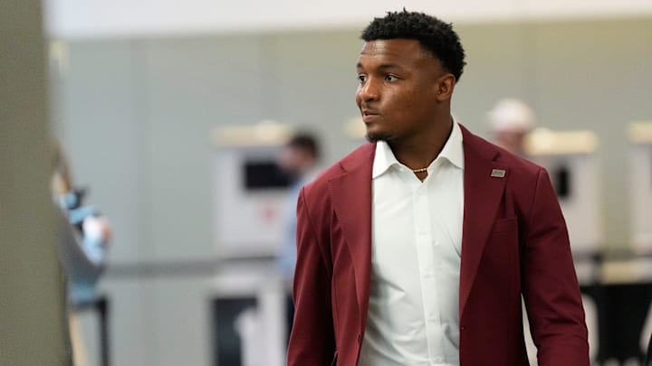 Mississippi State player Isaac Smith comes into the College Football Hall of Fame during SEC Media Days in Atlanta. Mississippi State player Isaac Smith comes into the College Football Hall of Fame during SEC Media Days in Atlanta.