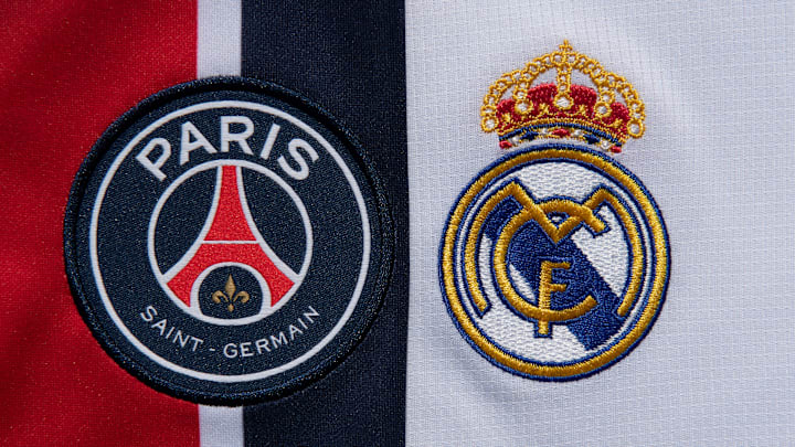 The Paris Saint-Germain and Real Madrid Club Badges