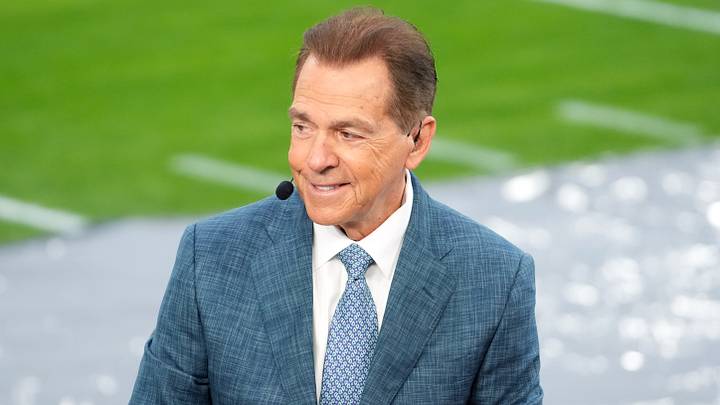Nick Saban on the ESPN College Gameday set Nick Saban on the ESPN College Gameday set