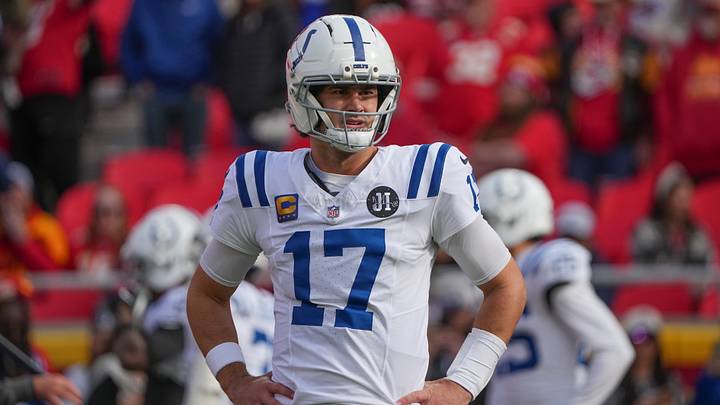 Indianapolis Colts quarterback Daniel Jones (17) warms up against the Kansas City Chiefs prior to a game at GEHA Field at Arrowhead Stadium. Indianapolis Colts quarterback Daniel Jones (17) warms up against the Kansas City Chiefs prior to a game at GEHA Field at Arrowhead Stadium.