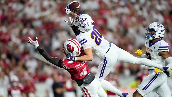 Wisconsin Badgers wide receiver Malachi Coleman. Wisconsin Badgers wide receiver Malachi Coleman.