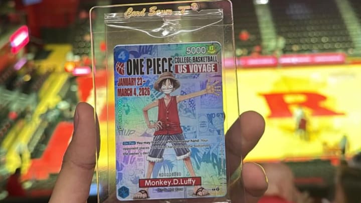 College hoops and collectibles powerhouse One Piece collided for the release of limited edition trading cards, t-shirts, and posters.