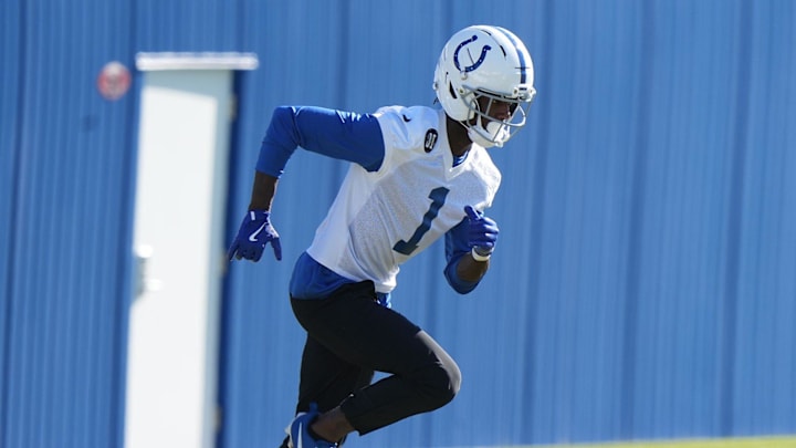 Indianapolis Colts cornerback Sauce Gardner runs through drills on Thursday, November 6, 2025.