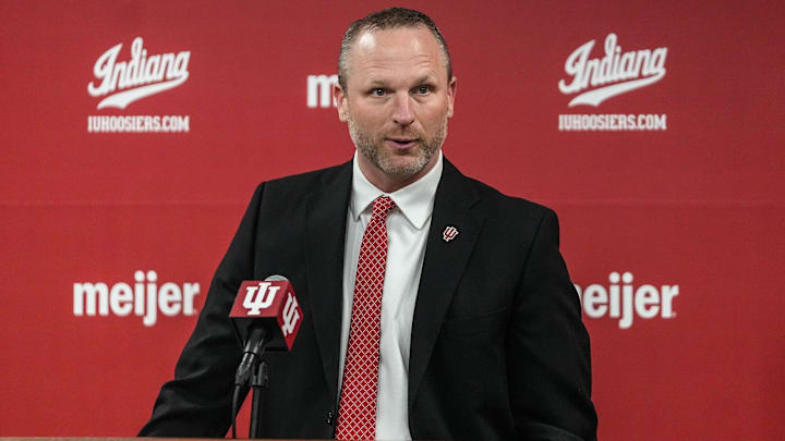 Indiana Hoosiers head basketball coach Darian DeVries speaks to the media on Wednesday, March 19, 2025.