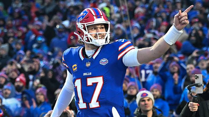 Buffalo Bills quarterback Josh Allen (17) enters the field before a game against the New York Jets at Highmark Stadium. Buffalo Bills quarterback Josh Allen (17) enters the field before a game against the New York Jets at Highmark Stadium.