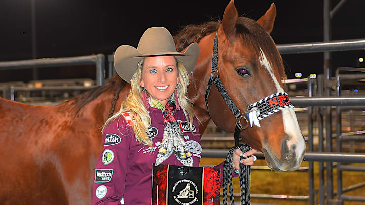 Shali Lord and Can Man posing outside of the Thomas & Mack at the 2019 NFR Shali Lord and Can Man posing outside of the Thomas & Mack at the 2019 NFR