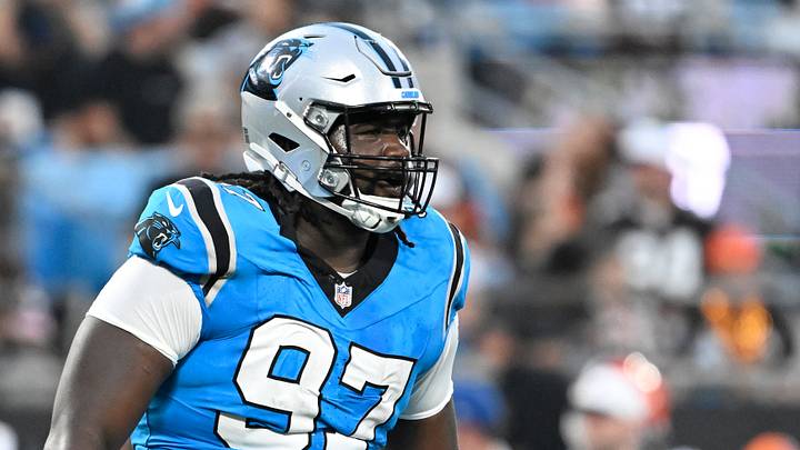 Aug 8, 2025; Charlotte, North Carolina, USA; Carolina Panthers defensive tackle Bobby Brown III (97) on the field in the second quarter at Bank of America Stadium. Mandatory Credit: Bob Donnan-Imagn Images Aug 8, 2025; Charlotte, North Carolina, USA; Carolina Panthers defensive tackle Bobby Brown III (97) on the field in the second quarter at Bank of America Stadium. Mandatory Credit: Bob Donnan-Imagn Images