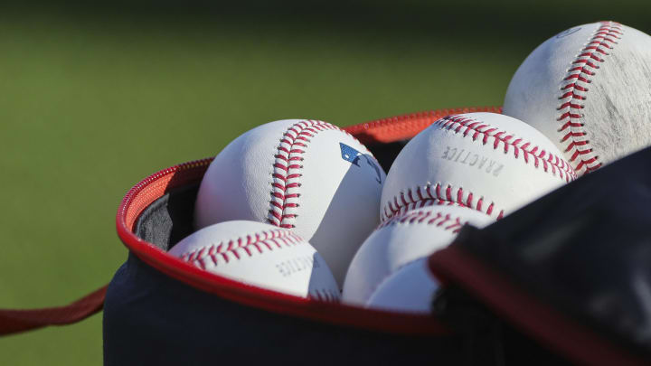 Feb 14, 2024; West Palm Beach, FL, USA; A detailed view of baseballs inside a bag during Houston Feb 14, 2024; West Palm Beach, FL, USA; A detailed view of baseballs inside a bag during Houston