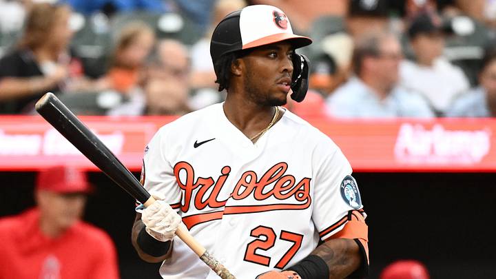 Aug 4, 2026; Baltimore, Maryland, USA; Baltimore Orioles left fielder Christian Franklin (27) bats in his major league debut during the third inning against the Los Angeles Angels at Oriole Park at Camden Yards. Mandatory Credit: James A. Pittman-Imagn Images Aug 4, 2026; Baltimore, Maryland, USA; Baltimore Orioles left fielder Christian Franklin (27) bats in his major league debut during the third inning against the Los Angeles Angels at Oriole Park at Camden Yards. Mandatory Credit: James A. Pittman-Imagn Images