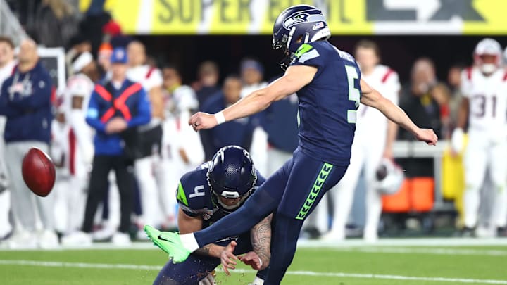 Seahawks kicker Jason Myers made Super Bowl and NFL history on Sunday.