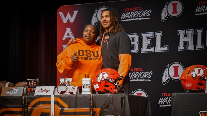 Dec 4, 2024;Idabel, Oklahoma; Matrail Lopez was the first commit for Oklahoma State in the Class of 2025 and he made it official on Wednesday with the signing of his National Letter of Intent. 