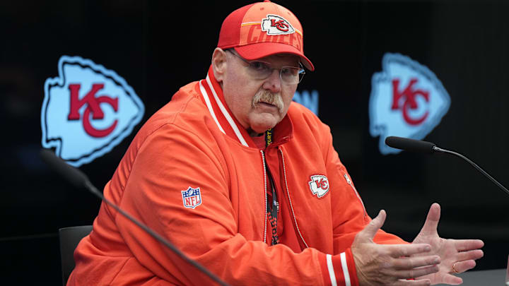 Kansas City Chiefs coach Andy Reid during a press conference at DFB Campus.