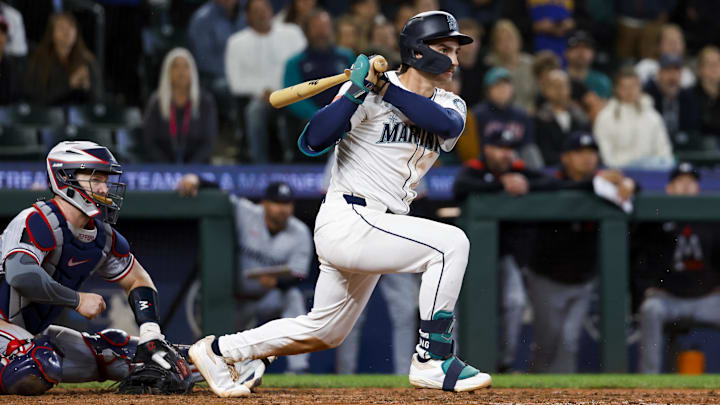 Seattle Mariners second baseman Cole Young hits a walk-off fielder's choice against the Minnesota Twins on May 31 at T-Mobile Park. Seattle Mariners second baseman Cole Young hits a walk-off fielder's choice against the Minnesota Twins on May 31 at T-Mobile Park.