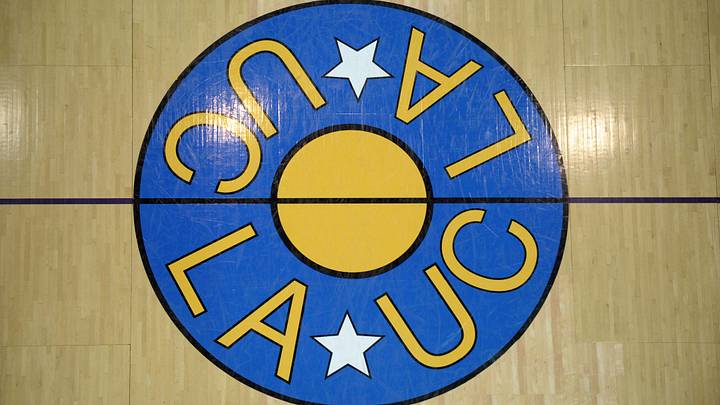 Dec 20, 2011; Los Angeles, CA, USA; General view of the center circle with the UCLA Bruins logo at the Los Angeles Memorial Sports Arena. Mandatory Credit: Kirby Lee/Image of Sport-USA TODAY Sports Dec 20, 2011; Los Angeles, CA, USA; General view of the center circle with the UCLA Bruins logo at the Los Angeles Memorial Sports Arena. Mandatory Credit: Kirby Lee/Image of Sport-USA TODAY Sports