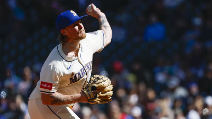 Seattle Mariners reliever Gabe Speier throws during a game against the Texas Rangers on April 13 at T-Mobile Park.