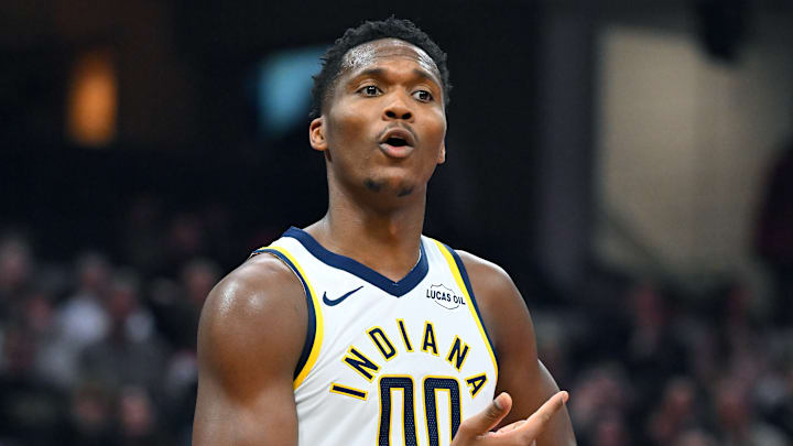 Indiana Pacers wing Bennedict Mathurin (00) during a game against the Cleveland Cavaliers. Indiana Pacers wing Bennedict Mathurin (00) during a game against the Cleveland Cavaliers.