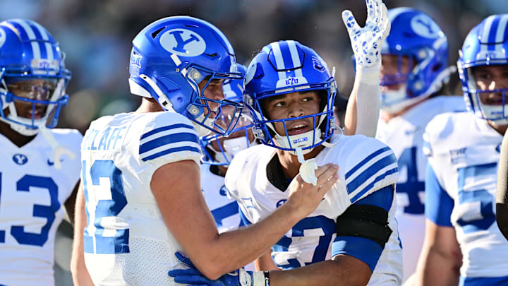 Jake Retzlaff and LJ Martin celebrated in the endzone as the Cougars took down the UCF Knights.