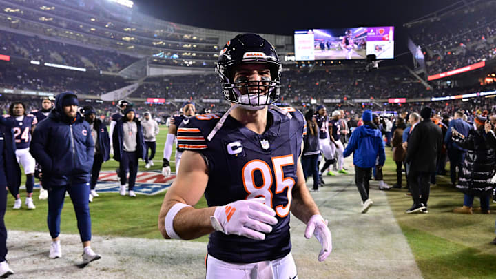 Cole Kmet drew a fine of $17,389 for a leg whip in the game with the Vikings.