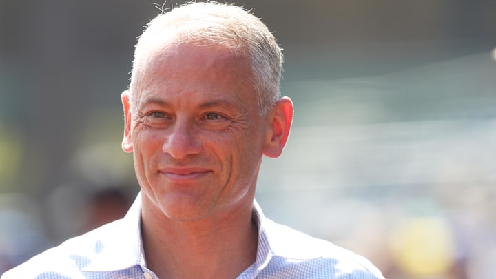 Sep 17, 2025; Pittsburgh, Pennsylvania, USA; Chicago Cubs president Jed Hoyer in attendance before the Pittsburgh Pirates host the Cubs at PNC Park. Mandatory Credit: Charles LeClaire-Imagn Images Sep 17, 2025; Pittsburgh, Pennsylvania, USA; Chicago Cubs president Jed Hoyer in attendance before the Pittsburgh Pirates host the Cubs at PNC Park. Mandatory Credit: Charles LeClaire-Imagn Images
