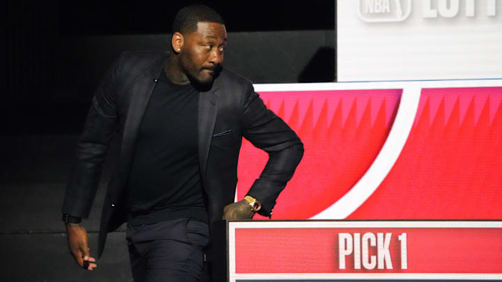 May 10, 2026; Chicago, IL, USA; Washington Wizard  guard John Wall after winning the Wizards won the 2026 NBA Draft Lottery at Navy Pier. Mandatory Credit: David Banks-Imagn Images