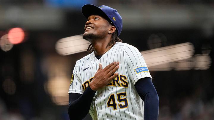 Aug 8, 2026; Milwaukee, Wisconsin, USA; Milwaukee Brewers pitcher Abner Uribe (45) celebrates following the seventh inning against the Minnesota Twins at American Family Field. Mandatory Credit: Jeff Hanisch-Imagn Images Aug 8, 2026; Milwaukee, Wisconsin, USA; Milwaukee Brewers pitcher Abner Uribe (45) celebrates following the seventh inning against the Minnesota Twins at American Family Field. Mandatory Credit: Jeff Hanisch-Imagn Images