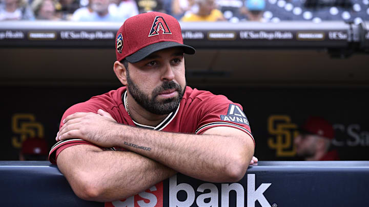 Aug 19, 2023; San Diego, California, USA; Arizona Diamondbacks relief pitcher Nabil Crismatt (61) looks on before the game against the San Diego Padres at Petco Park. Mandatory Credit: Orlando Ramirez-Imagn Images Aug 19, 2023; San Diego, California, USA; Arizona Diamondbacks relief pitcher Nabil Crismatt (61) looks on before the game against the San Diego Padres at Petco Park. Mandatory Credit: Orlando Ramirez-Imagn Images