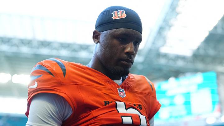 Oct 11, 2026; Miami Gardens, Florida, USA; Cincinnati Bengals wide receiver Tee Higgins (5) walks off the field after the game against the Miami Dolphins at Hard Rock Stadium. Oct 11, 2026; Miami Gardens, Florida, USA; Cincinnati Bengals wide receiver Tee Higgins (5) walks off the field after the game against the Miami Dolphins at Hard Rock Stadium.