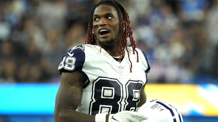 Dallas Cowboys wide receiver CeeDee Lamb (88) reacts in the second half against the Los Angeles Chargers at SoFi Stadium.