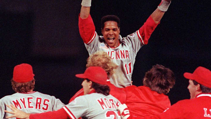Text: world series /oct. 1990; barry larkin leaps in celebration after the reds sweep oakland to win the 1990 world series. cincinnati enquirer photo by gary landers. gl
Text World Series Oct 1990 Barry Larkin Leaps In Celebration After The Reds Sweep Oakland To Win The 1990 World Series Cincinnati Enquirer Photo By Gary Landers Gl Text: world series /oct. 1990; barry larkin leaps in celebration after the reds sweep oakland to win the 1990 world series. cincinnati enquirer photo by gary landers. gl
Text World Series Oct 1990 Barry Larkin Leaps In Celebration After The Reds Sweep Oakland To Win The 1990 World Series Cincinnati Enquirer Photo By Gary Landers Gl