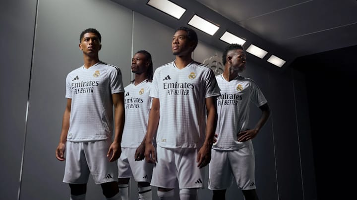 Real Madrid will defend their European crown in a clean home shirt