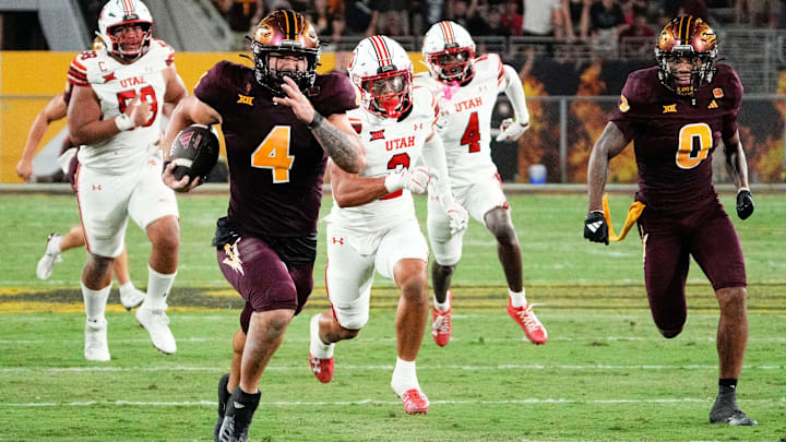 Arizona State Sun Devils running back Cam Skattebo (4). Arizona State Sun Devils running back Cam Skattebo (4).