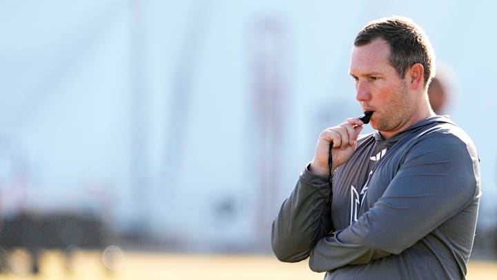 Arizona State head coach Kenny Dillingham during workouts at Kajikawa Practice fields on Dec. 20, 2024.