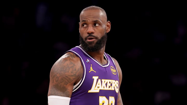 Feb 1, 2026; New York, New York, USA; Los Angeles Lakers forward LeBron James (23) during the third quarter against the New York Knicks at Madison Square Garden. Mandatory Credit: Brad Penner-Imagn Images