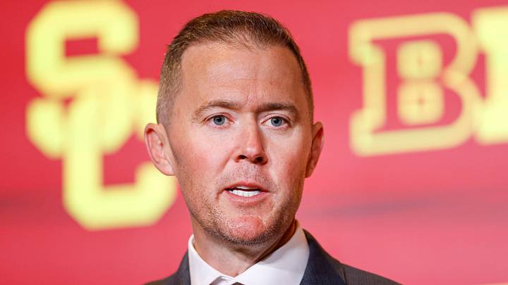 Jul 28, 2026; Chicago, IL, USA; USC Football head coach Lincoln Riley speaks during Media Days at Hilton Chicago. Mandatory Credit: Kamil Krzaczynski-Imagn Images Jul 28, 2026; Chicago, IL, USA; USC Football head coach Lincoln Riley speaks during Media Days at Hilton Chicago. Mandatory Credit: Kamil Krzaczynski-Imagn Images