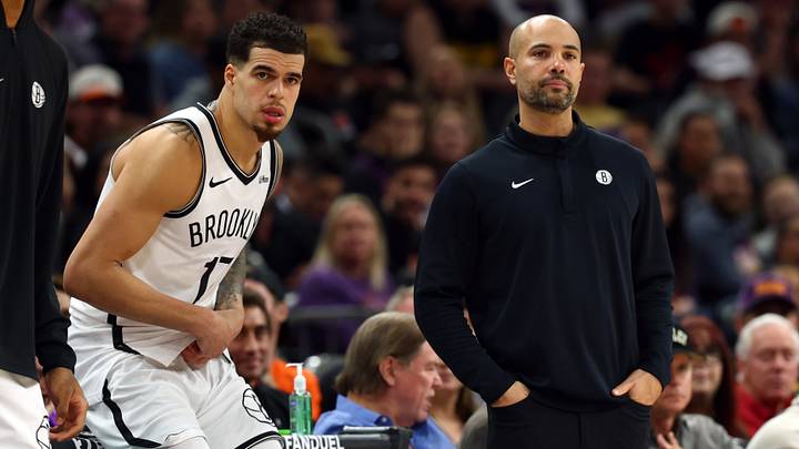 Jan 27, 2026; Phoenix, Arizona, USA; Brooklyn Nets forward Michael Porter Jr. (17) and head coach Jordi Fernandez against the Phoenix Suns at Mortgage Matchup Center. Mandatory Credit: Mark J. Rebilas-Imagn Images Jan 27, 2026; Phoenix, Arizona, USA; Brooklyn Nets forward Michael Porter Jr. (17) and head coach Jordi Fernandez against the Phoenix Suns at Mortgage Matchup Center. Mandatory Credit: Mark J. Rebilas-Imagn Images