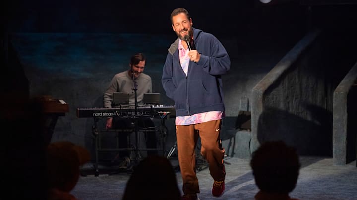 Adam Sandler: Love You. Adam Sandler at the Nocturne Theater in Glendale. Cr. Scott Yamano/Netflix © 2024