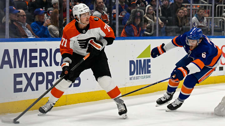 Tyson Foerster scored in his last game on Long Island.