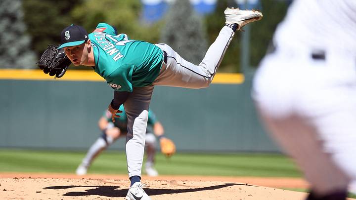 Sep 20, 2026; Denver, Colorado, USA; Seattle Mariners pitcher Kade Anderson (13) pitches in the first inning against the Colorado Rockies at Coors Field. Mandatory Credit: Christopher Hanewinckel-Imagn Images Sep 20, 2026; Denver, Colorado, USA; Seattle Mariners pitcher Kade Anderson (13) pitches in the first inning against the Colorado Rockies at Coors Field. Mandatory Credit: Christopher Hanewinckel-Imagn Images