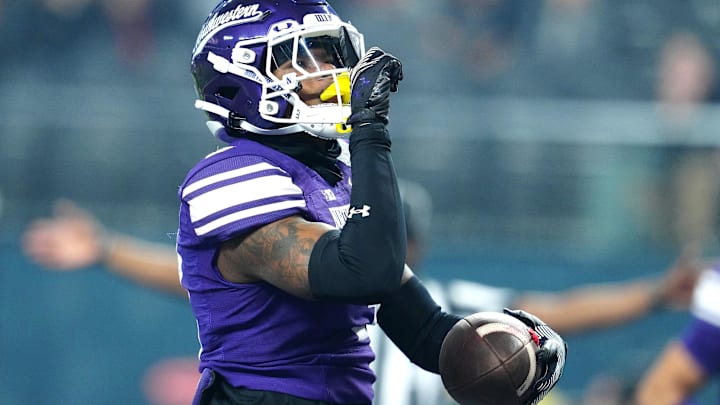 Northwestern Wildcats defensive back Jaheem Joseph (3) celebrates after making an interception against the Utah Utes during the first quarter at Allegiant Stadium. Mandatory Credit: Stephen R. Sylvanie-Imagn Images Northwestern Wildcats defensive back Jaheem Joseph (3) celebrates after making an interception against the Utah Utes during the first quarter at Allegiant Stadium. Mandatory Credit: Stephen R. Sylvanie-Imagn Images