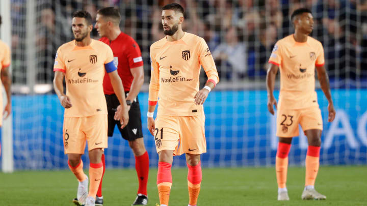 Koke, Reinildo Mandava y Yannick Carrasco Koke, Reinildo Mandava y Yannick Carrasco