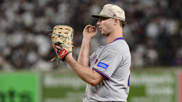 May 16, 2025; Bronx, New York, USA; New York Mets first baseman Pete Alonso (20) looks on from first base during the sixth inning against the New York Yankees at Yankee Stadium. Mandatory Credit: John Jones-Imagn Images May 16, 2025; Bronx, New York, USA; New York Mets first baseman Pete Alonso (20) looks on from first base during the sixth inning against the New York Yankees at Yankee Stadium. Mandatory Credit: John Jones-Imagn Images