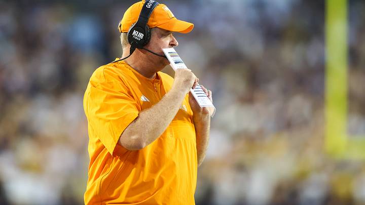 Sep 12, 2026; Atlanta, Georgia, USA; Tennessee Volunteers head coach Josh Heupel on the sideline against the Georgia Tech Yellow Jackets in the first quarter at Bobby Dodd Stadium at Hyundai Field. Mandatory Credit: Brett Davis-Imagn Images Sep 12, 2026; Atlanta, Georgia, USA; Tennessee Volunteers head coach Josh Heupel on the sideline against the Georgia Tech Yellow Jackets in the first quarter at Bobby Dodd Stadium at Hyundai Field. Mandatory Credit: Brett Davis-Imagn Images