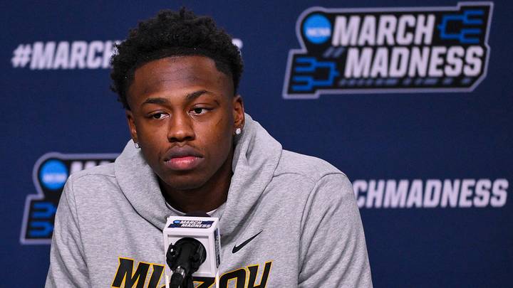 Mar 19, 2026; St. Louis, MO, USA; Missouri Tigers forward Mark Mitchell (25) talks with the media during a practice session ahead of the first round of the men's 2026 NCAA Tournament at Enterprise Center. Mandatory Credit: Jeff Curry-Imagn Images Mar 19, 2026; St. Louis, MO, USA; Missouri Tigers forward Mark Mitchell (25) talks with the media during a practice session ahead of the first round of the men's 2026 NCAA Tournament at Enterprise Center. Mandatory Credit: Jeff Curry-Imagn Images