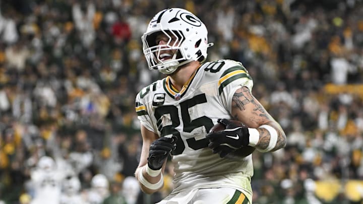 Tucker Kraft fittingly showed up with 143 yards and two touchdowns for the Packers on National Tight Ends Day. Tucker Kraft fittingly showed up with 143 yards and two touchdowns for the Packers on National Tight Ends Day.