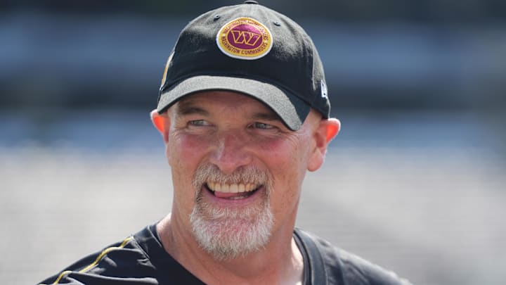 Washington Commanders head coach Dan Quinn Mandatory Credit: Lucas Boland-Imagn Images