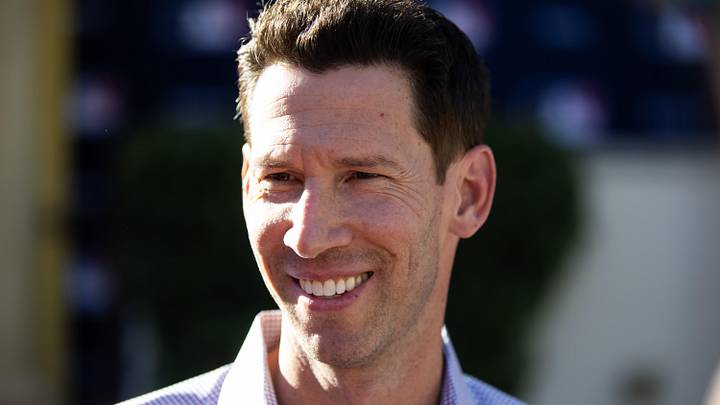 Nov 7, 2023; Scottsdale, AZ, USA; Boston Red Six chief baseball officer Craig Breslow speaks to the media during the MLB General Manager's Meetings at Omni Scottsdale Resort & Spa. Mandatory Credit: Mark J. Rebilas-Imagn Images Nov 7, 2023; Scottsdale, AZ, USA; Boston Red Six chief baseball officer Craig Breslow speaks to the media during the MLB General Manager's Meetings at Omni Scottsdale Resort & Spa. Mandatory Credit: Mark J. Rebilas-Imagn Images