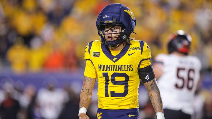 Sep 26, 2026; Morgantown, West Virginia, USA; West Virginia Mountaineers cornerback Nick Taylor (19) during the second quarter against the Oklahoma State Cowboys at Milan Puskar Stadium. Mandatory Credit: Ben Queen-Imagn Images Sep 26, 2026; Morgantown, West Virginia, USA; West Virginia Mountaineers cornerback Nick Taylor (19) during the second quarter against the Oklahoma State Cowboys at Milan Puskar Stadium. Mandatory Credit: Ben Queen-Imagn Images