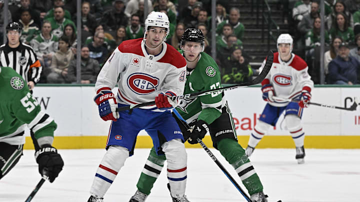 Jan 2, 2024; Dallas, Texas, USA; Montreal Canadiens center Sean Monahan.